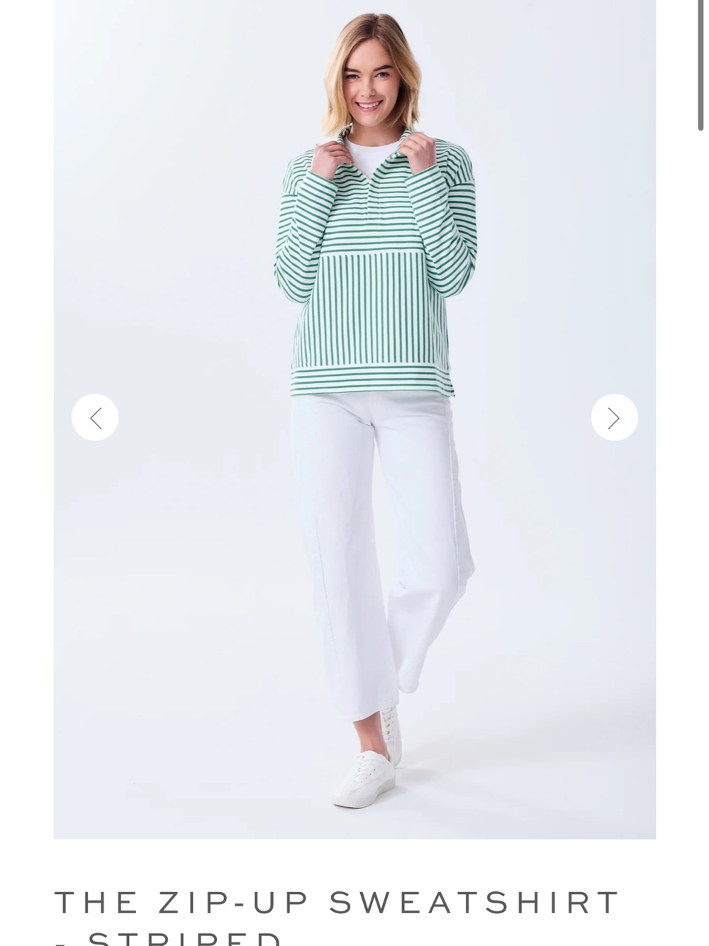Alice Walk the Zip Up Sweatshirt Striped size XS - Picture 2 of 5